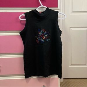 ❤️Vintage embroidered Disney Mickey and Minnie rainbow tank top